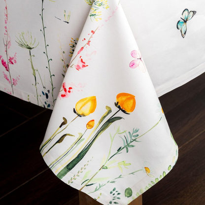 Maison d' Hermine Table Cloth Rectangle Table 100% Cotton 70 x 90 Inches Tablecloth Reusable Decorative for Dining Kitchen Room Farmhouse Home Gifts for Mothers Day Spring Summer - Botanical Fresh