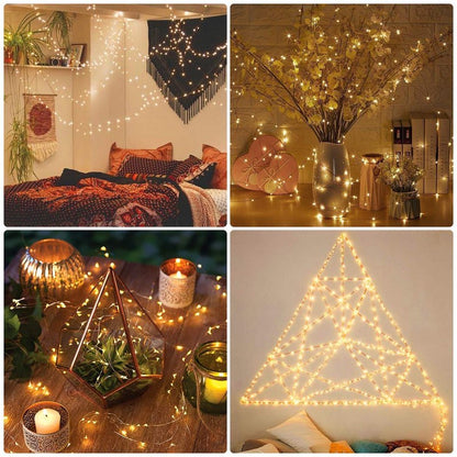 MUMUXI 20 Pack 7.2ft Fairy Lights Battery Operated String Lights, Mini LED Battery Powered Twinkle LEDs, Waterproof Copper Wire Firefly Lights for Mason Jars, Warm White