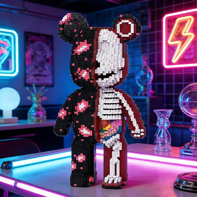 Skeleton Bear Building Blocks (5800 PCS) Creative Animal Brick Set for Kids &amp Adults Micro Building Blocks Teddy Blocks Children Toys for Christmas Halloween Anniversary