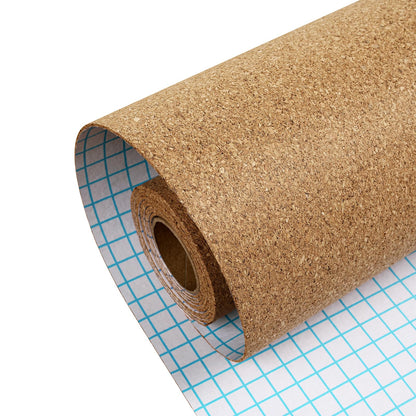 ReWallpaper Bulletin Board Corkboard Roll 17.3in x 3.9ft 3mm Thick Peel and Stick Corkboard for Wall Notes Photos Kids Art Classroom Home Office Memo Display Easy Grid Cut Daily Planner Center Zone