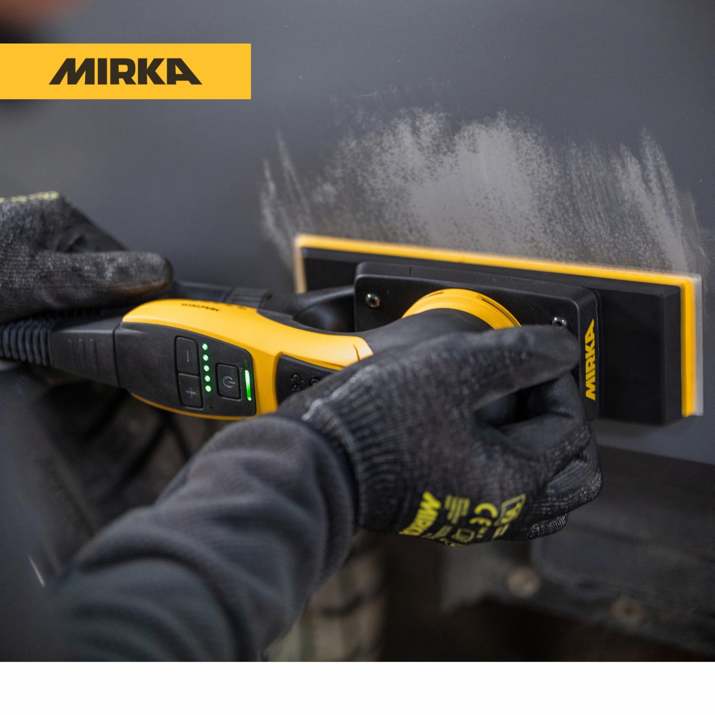 Mirka DEOS II 383X 2.75"x8" Orbital Sheet Sander for Auto Body Repair, Body Filler & Primer, 3.0mm Orbit, Brushless Motor, Low Profile, Variable Speed, Dust-Free Ready, Bluetooth