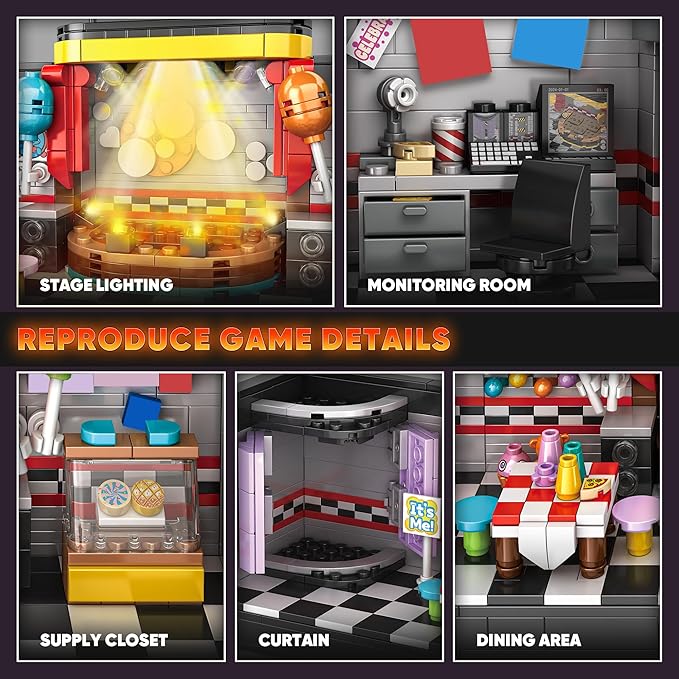 Security Room Building Block Toy for Boys Age 12+ Security Room Building Set Game Toys Merch Suitable for Halloween Birthday Gift 1388Pcs