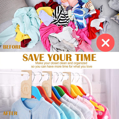 Patelai Wooden Baby Closet Dividers - 7 Pcs Clothes Organizer for 1T to 7T | Nursery Storage Solution