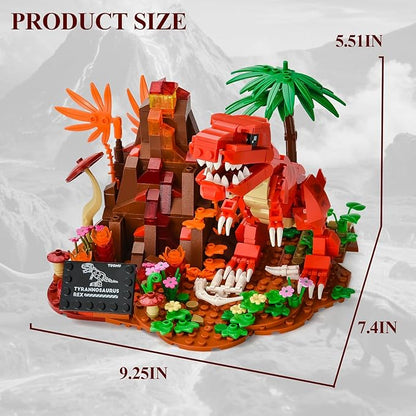 BNG Dinosaur Building Set for AdultsTyrannosaurus Rex Plant Collection ToysJurassic Animal Desktop DecorationIdea Gift for Teen Boys 14+(559PCS)