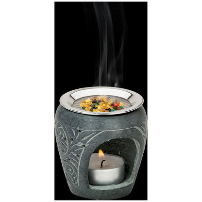 Incense Burner/Incense Holder Made from Soapstone to use with tealight Height 3.15 inch