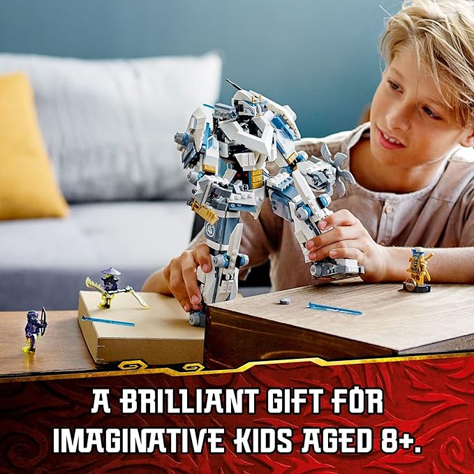 LEGO NINJAGO Legacy Zane’s Titan Mech Battle 71738 Action Figure Ninja Toy with Golden Jay Minifigure and Ghost Warriors Gifts for Kids Boys &amp Girls