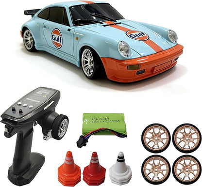 YUCT LDRC 1/18 RWD RC Drift Car with Gyro - Proportional Throttle Steering Metal Drive Shaft Independent Suspension &amp Alloy Shell Drift Cars for Adults (LD1898 Blue)