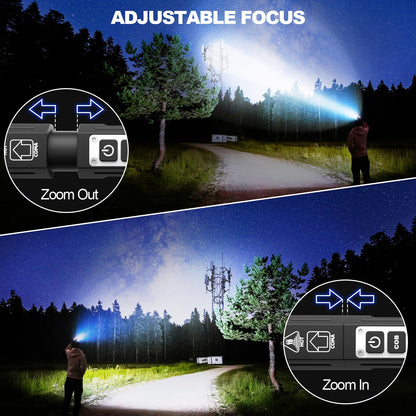 Banral Rechargeable Flashlights High Lumens - Super Bright Small Pocket Magnetic Flashlight, 8 Modes LED Tactical Flash Light, Dual Button Powerful Flashlight for Camping (2, Pure Black)