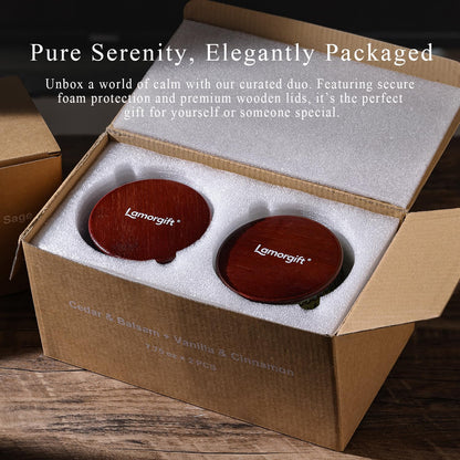 2 Pcs Soy Wax Scented Jar Candles Set, Vanilla Cinnamon & Cedar Balsam- Scented Candles for Home, 7.5oz Each, Up to 52 Hours Burn Time, Decorative Aromatherapy Candle for Relaxation & Luxury Gifting