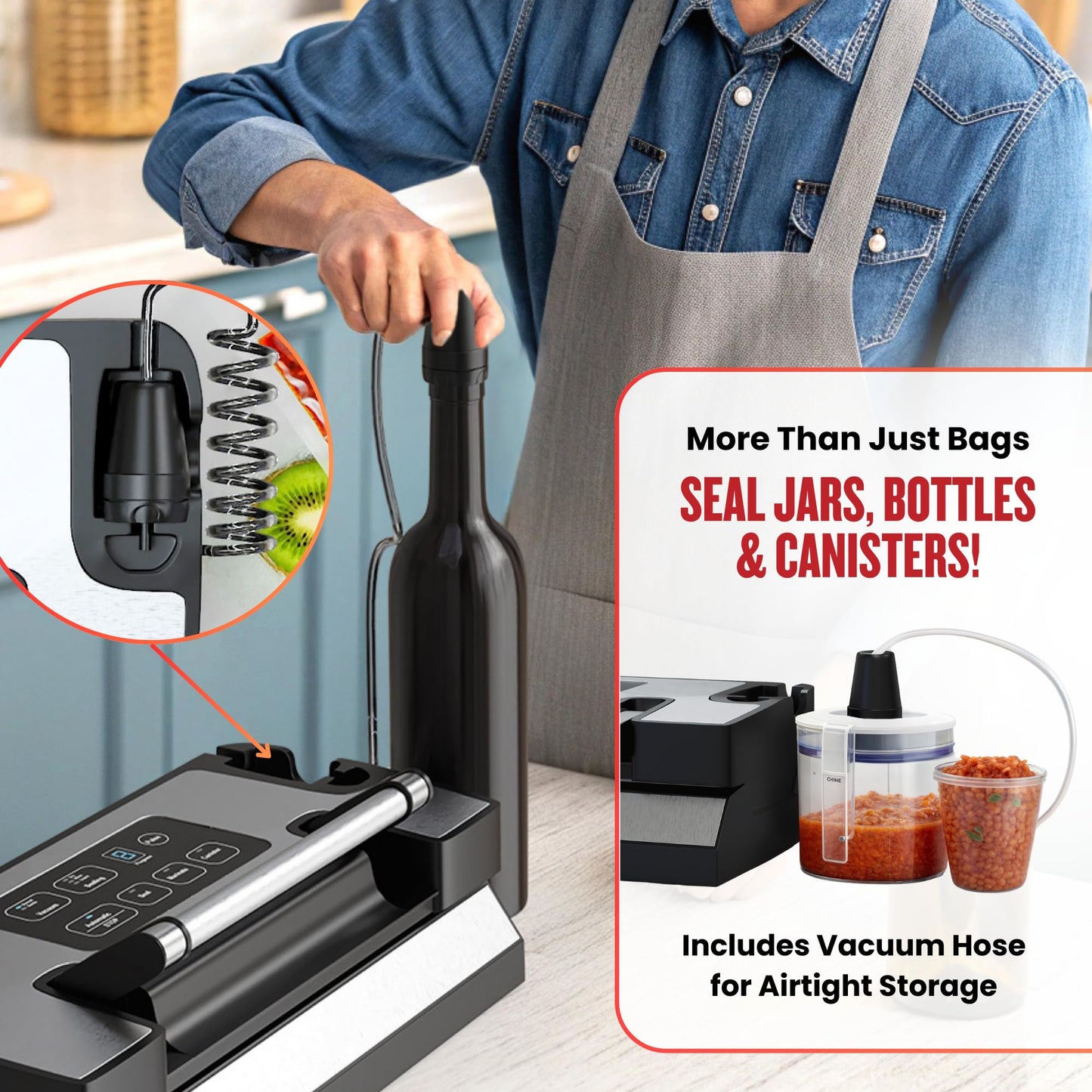 Magic Mill Pro Liquid Vacuum Sealer Machine, New Patent Technology for Liquid, Dry, Moist Food, Upgraded Handle Lock, 90Kpa Bag Storage, Built-in Cutter, Removable Drip Tray, Double Seal for Freshness