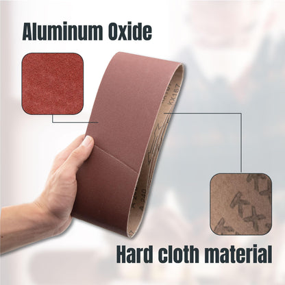 WEN 6524 Oscillating Belt and Spindle Sander & POWERTEC 4 x 24 Inch Sanding Belts, 3 Each of 60 80 120 150 240 400 Grits, 18PK
