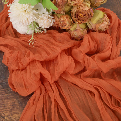 12 Pack Orange Cheesecloth Table Runner,10FT Gauze Boho Long Easter Cheesecloth Table Runners 20x120inch Rustic Cheese Cloth Table Runner for Wedding Party Bridal Shower Table Fall Decorations