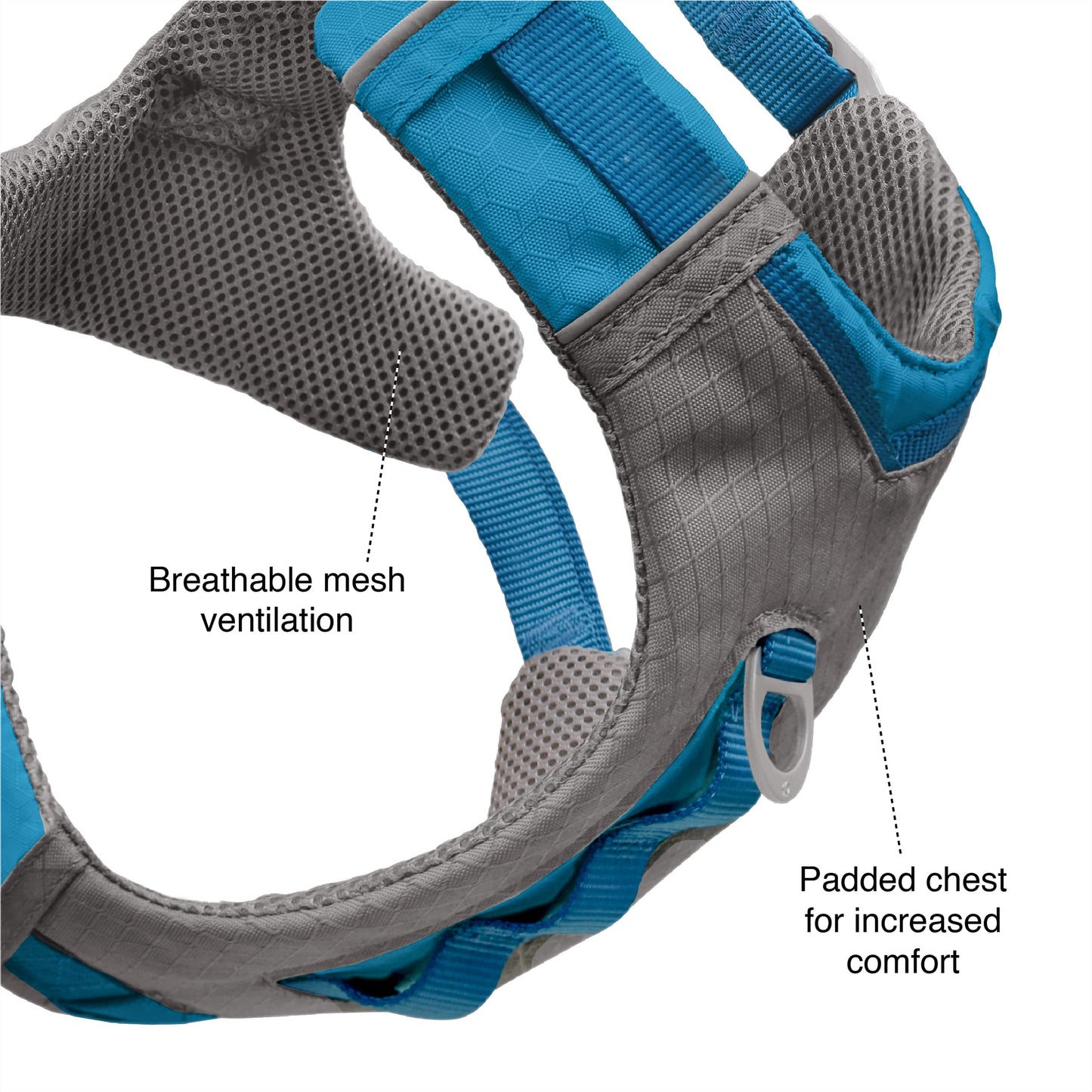 Kurgo Journey Air Dog Harness, Vest Harnesses for Dogs, Pet Hiking Harness for Running & Walking, Reflective, Padded, Includes Control Handle, No Pull Front Clip (Coral, Medium)