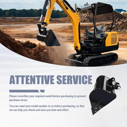 500mm Flat Bucket Accessories Toothless Bucket Compatible with 0.8-1.5 Tons of Small Excavators, Used to Load Sand, Soil, Clean Ditches