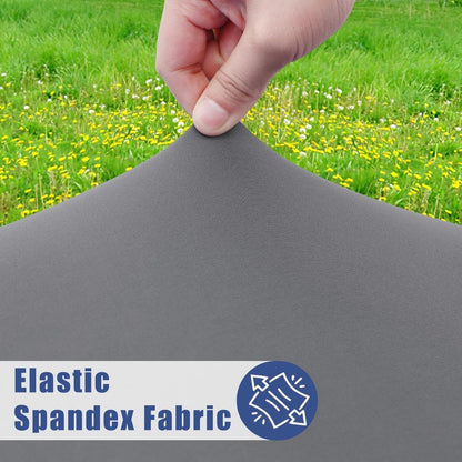 Moosfor Spandex Square Table Cloth, Elastic Fitted Tablecloths for Picnic, Stretch Washable Patio Table Cover for Outdoor, Camping, Banquet and Parties (Grey, 34"x34")