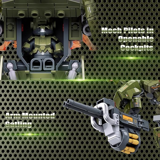 HIGH GODO Main Battle Mech Robot Transforming Building Blocks Set for AdultsCity Warrior Justice Hero Soldier Mech Model Building Kit Cool Creative Robots Toys Gift for Teens 598 Pieces