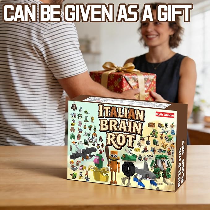 Italian Brain Rot Unique Cartoon Characters Building Blocks 18 in 1 Educational &amp Entertaining Gift Idea for Adults Building Blocks