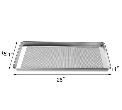 New Star Foodservice Commercial-Grade 18-Gauge Aluminum Sheet Pan/Bun Pan, Full Size, 18 L x 26 W x 1 H
