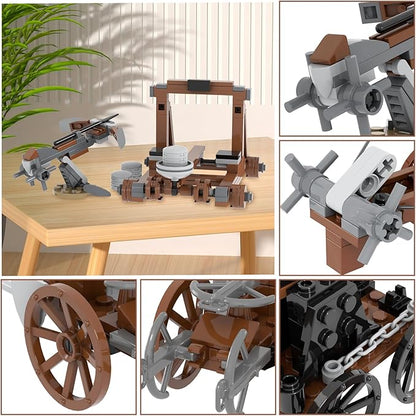 564Pcs Medieval Weapons Building Block Set Castle Defense MOC Bricks Pack Military Siege Equipment Parts Knights Battle Accessories.
