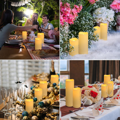 12-Pack LED Flameless Candles with Remote Control - Battery Operated, Timer, Dimmable, 3D Flame Flickering , Perfect for Halloween Christmas Parties,Wedding,Home Decor ,Gift and Special Occasions