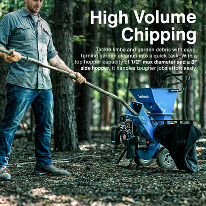 Landworks Wood Chipper Shredder Mulcher Super Heavy Duty 7HP 3 in 1 Multi-Function 3" Inch Max Capacity