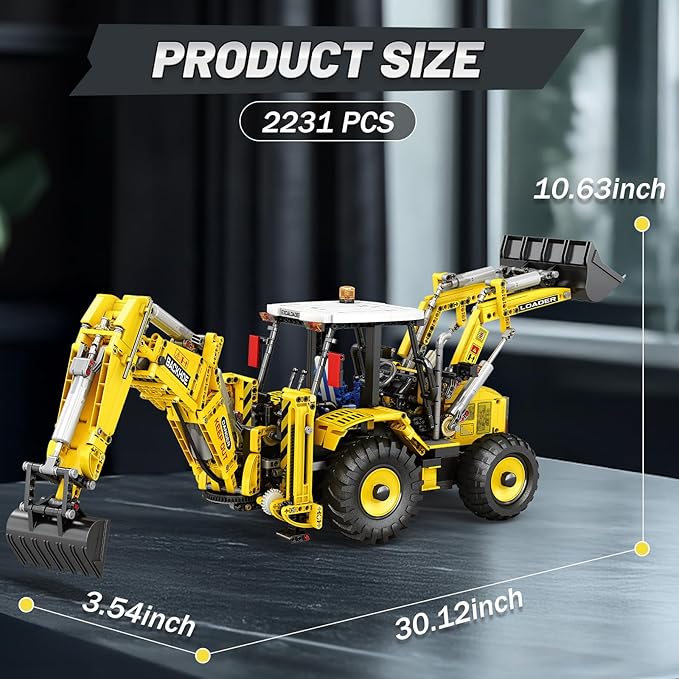Reobrix Loader Building Set Toy Excavator 22018 Excavator Toy 2231 Construction Toys Building Toys for Adults