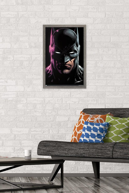 Trends International DC Comics Batman - Portrait Wall Poster, 22.4L x 14.7W, Gray Framed Version