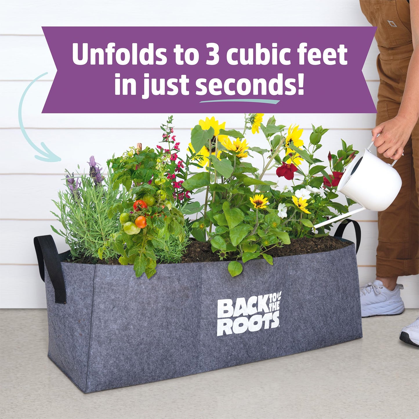 Back to the Roots Breathable Grow Bed, Provides More Oxygen to Roots, Assembles in Seconds 3 cu. ft