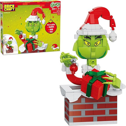 Brickcraft The Grinch Building Set 504 PCS Christmas Toy Kit for Kids &amp Adults 8+ Movable Hands Arm &amp Hat Holiday Collectible Display Model Fun Xmas Gift Idea for Grinch Fans &amp Builder