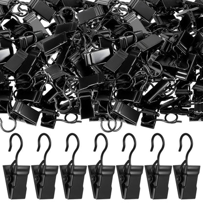 200 Pcs Stainless Steel Curtain Clips, Heavy-Duty Small Curtain Hooks Hangers for Hanging Outdoor String Lights, Art Craft Display, and Home Decoration