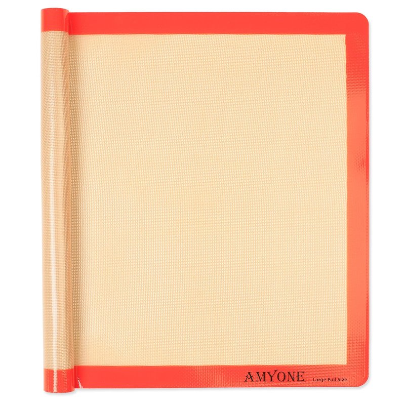 AMYONE Silicone Baking Mats for Full Size Sheet Pan, Non-Stick Silicone Baking Sheet Liners for Cookies/Pastries/Chicken/Vegetables, Food Grade Silicone Mat for 18 x 26-inch Full Baking Pans, 1 PCS