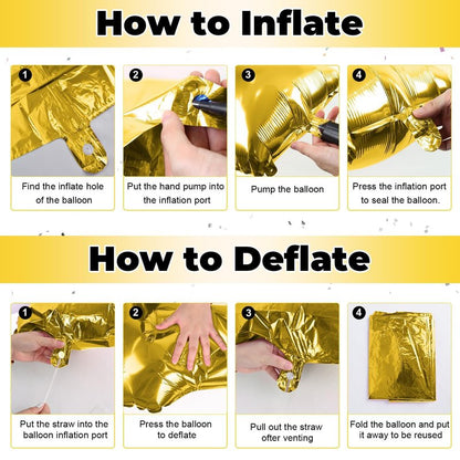 Giant P Alphabet Balloon Letters, Gold Self Inflating Custom Letter Balloons Birthday Decor, 40 Inch Helium Mylar Foil Name Word Balloons for Girls Men Anniversary Party Graduation Decoration Supplies