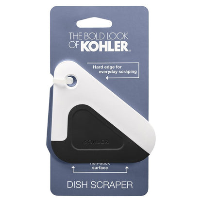 Kohler K-8624-0 Kitchen Pot and Pan Dish Scraper, Silicone and Nylon, Heat Resistant, One Size, White and Charcoal