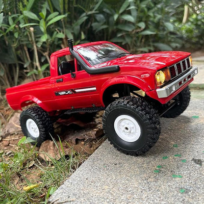 RC Truck WPL C24 RC Crawler 1/16 Scale 4x4 RC Rock Crawler All Terrain Off Road Pickup Truck RTR Remote Control LED Proportional Throttle Steering Hobby Toy for Adult