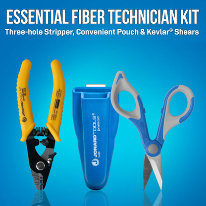 Jonard Tools TK-400 3 Piece Splicers Kit with included Splicing Knife, Electrician's Scissors, and Leather Pouch