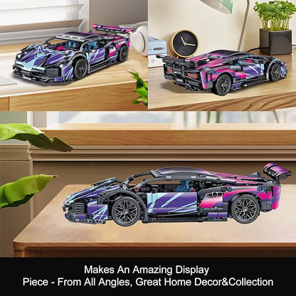 1329 Piece Sports Car Building Blocks Toys Boys or Adults Kits 1:14 Race Car Model Building Set Adult Collectible Model Cars Set to Build STEM Super Cars Sets for Boys Girls Age 6-12 8-14