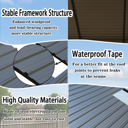 20' x 20' Heavy Duty Carport Canopy Shelter, Galvanized Steel Frame with All-Weather PE Cover, Portable Garage Tent for Cars, Trucks, Boats & Equipment Storage, Outdoor Event Shelter, Gray