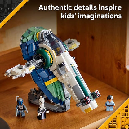 LEGO Star Wars: Attack of The Clones Jango Fett's Starship Building Toy - Pretend Play Set for Boys &amp Girls Ages 9+ - Gift for Birthdays - Collectible Model Kit &amp Kids Room Decor - 75433