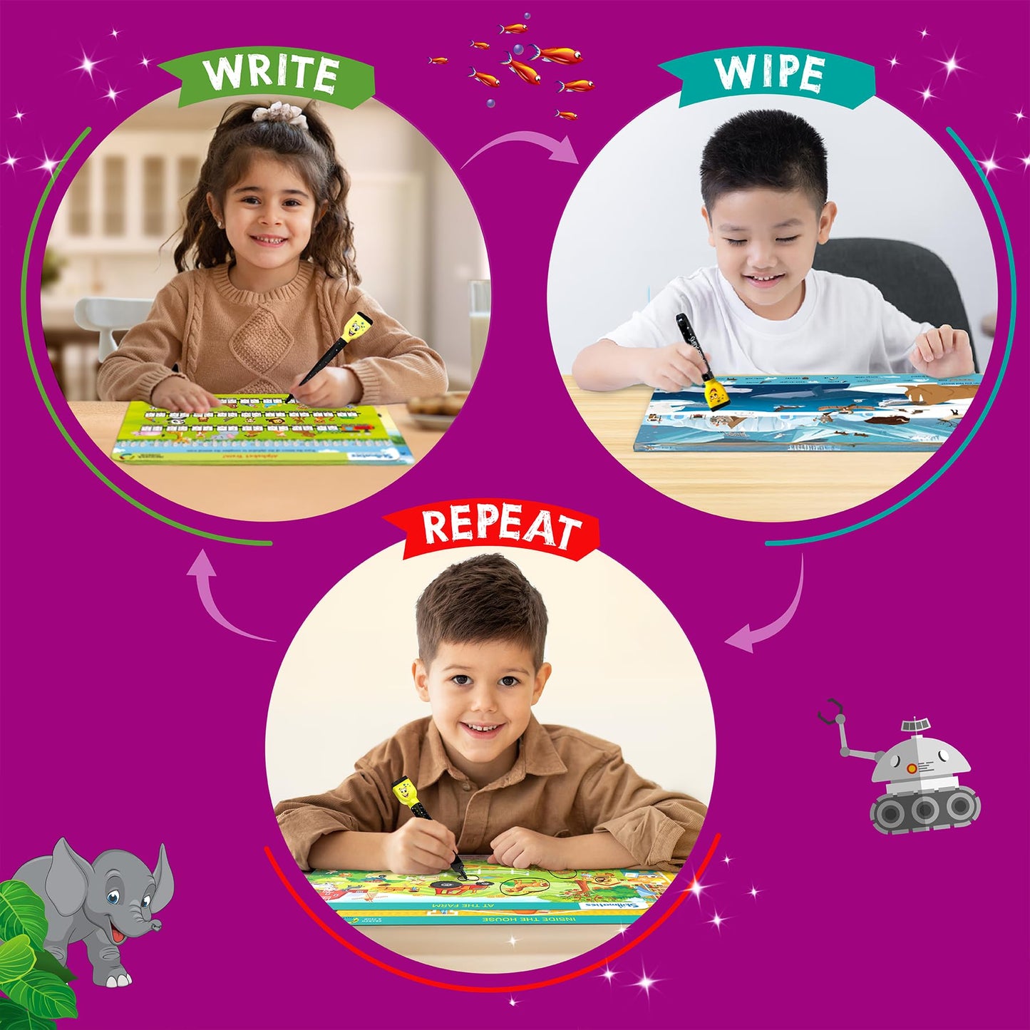Skillmatics Search and Find Educational Game - Reusable Preschool Learning Activities, Perfect for Toddlers & Kids Who Love Toys, Art & Crafts, Builds Vocabulary, Gifts for Ages 3, 4, 5, 6