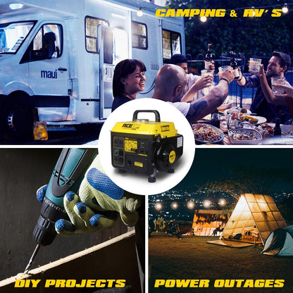 Aceup Energy 1200W Gas Generator, Small Lightweight Generator for Home Use, EPA Compliant