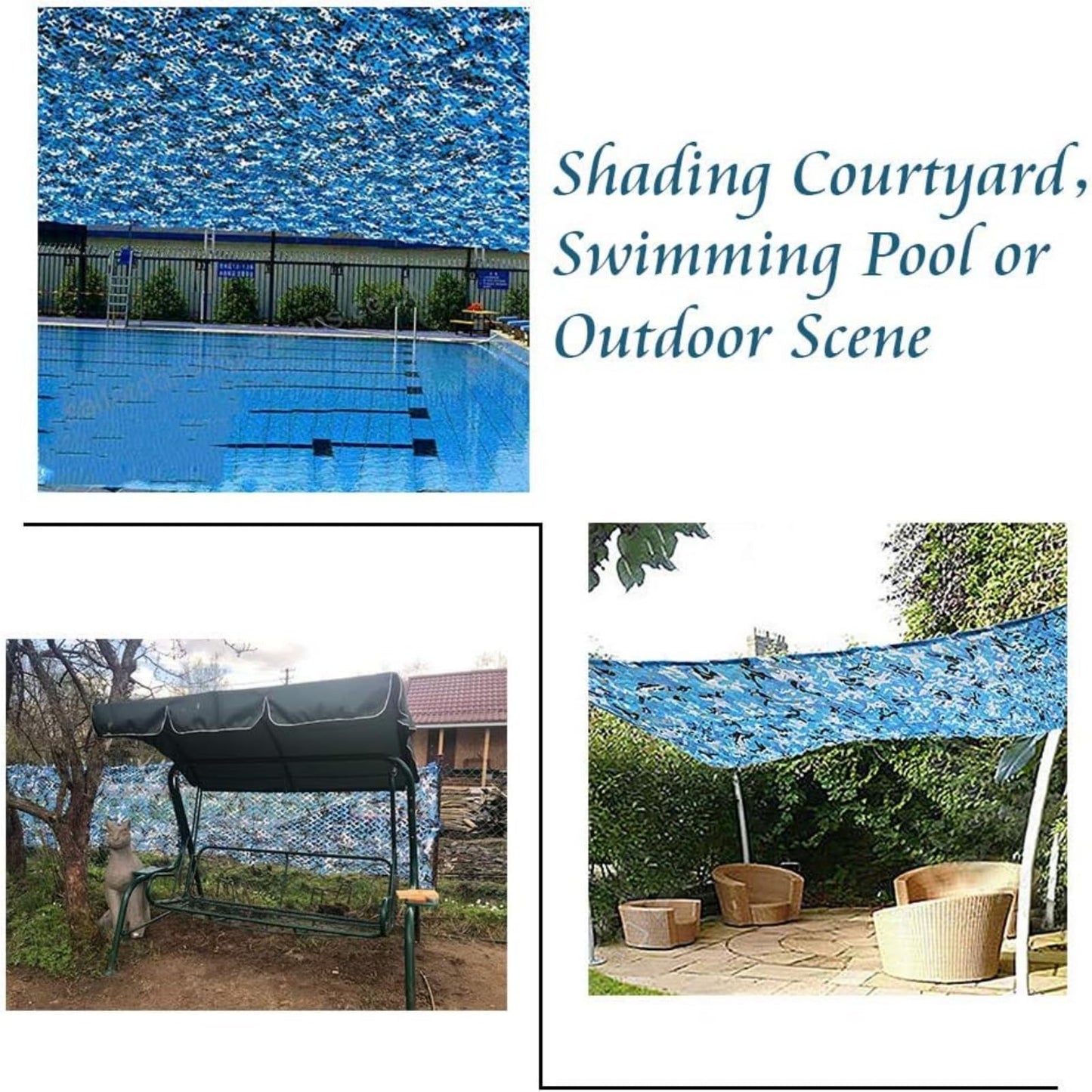 Yeacool Sheerness Camo Netting for Hunting Blind Outdoor Camouflage Netting Bulk Roll for Birthday Party Dinosaur Theme Decor Boat Cover Beach Event (Ocean Camo, 65.6ftx4.9ft, 20m*1.5m)