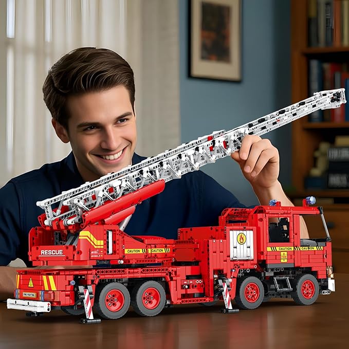 Reobrix Fire Engine Truck Building Blocks SetAPP Remote Control RC Fire Engine Toy Set 22005Emergency Vehicle Building Toys Large Fire Truck Model Car Toy for Adult3047 PCS