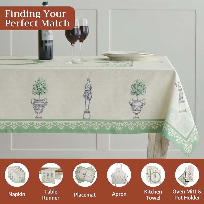 Maison d' Hermine Table Cloth Square Table 100% Cotton 54 x 54 Inches Tablecloth Reusable Decorative for Dining Kitchen Room Farmhouse Home Gifts for Mothers Day Spring Summer - Jardin Du Roy
