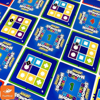 FoxMind Games: Match Madness Junior A Pattern Matching Puzzle Game Make The Match in a Flash Develops Visual Recognition and fine Motor Skills Play with up to 4 Players for Ages 4 and up