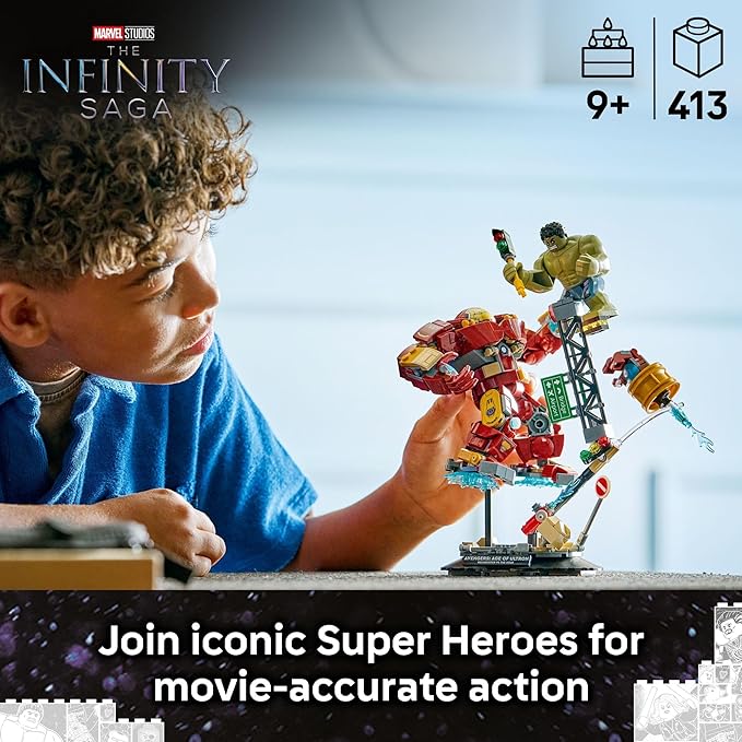 LEGO Marvel Epic Battle: Hulkbuster vs. The Hulk Building Toy for Boys &amp Girls - Avengers: Age of Ultron Display &amp Play Set W/2 Minifigures for Kids Ages 9+ - Gift Idea for Birthdays - 76343