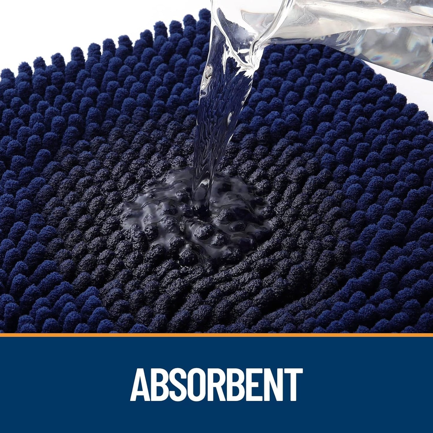 OLANLY Dog Door Mat - Absorbent Non-Slip Mud Mat for Paws | 59x24 Navy Blue Chenille Design