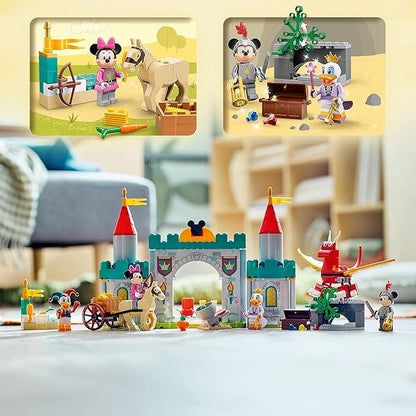LEGO Disney Mickey and Friends Castle Defenders 10780 Buildable Toy with Minnie Daisy and Donald Duck Plus Dragon &amp Horse Toys for Kids 4 Plus Years Old