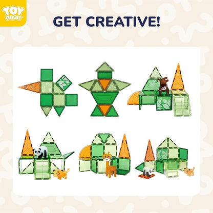 TOY Life 38 Pcs Magnetic Tiles Animals for Toddlers 3-5 Magnet Blocks for Kids Ages 4-8 STEM Magnet Tile Toys Building Tiles Set Christmas Birthday Gift for Boys and Girls