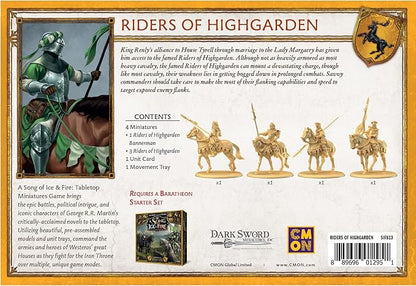 CMON A Song of Ice and Fire Tabletop Miniatures Game Riders of Highgarden Unit Box (Multilingual Edition) - Strategy Game for Adults Ages 14+ 2+ Players 45-60 Minute Playtime Made by CMON