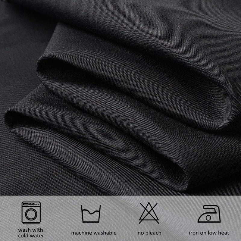 pepmily 8 Pack Black Tablecloths 60x102 Inch Table Cloths for 6 Foot Rectangle Tables, Wrinkle Resistant Washable Rectangular Fabric Table Cover for Dining Wedding Banquet Camping Party